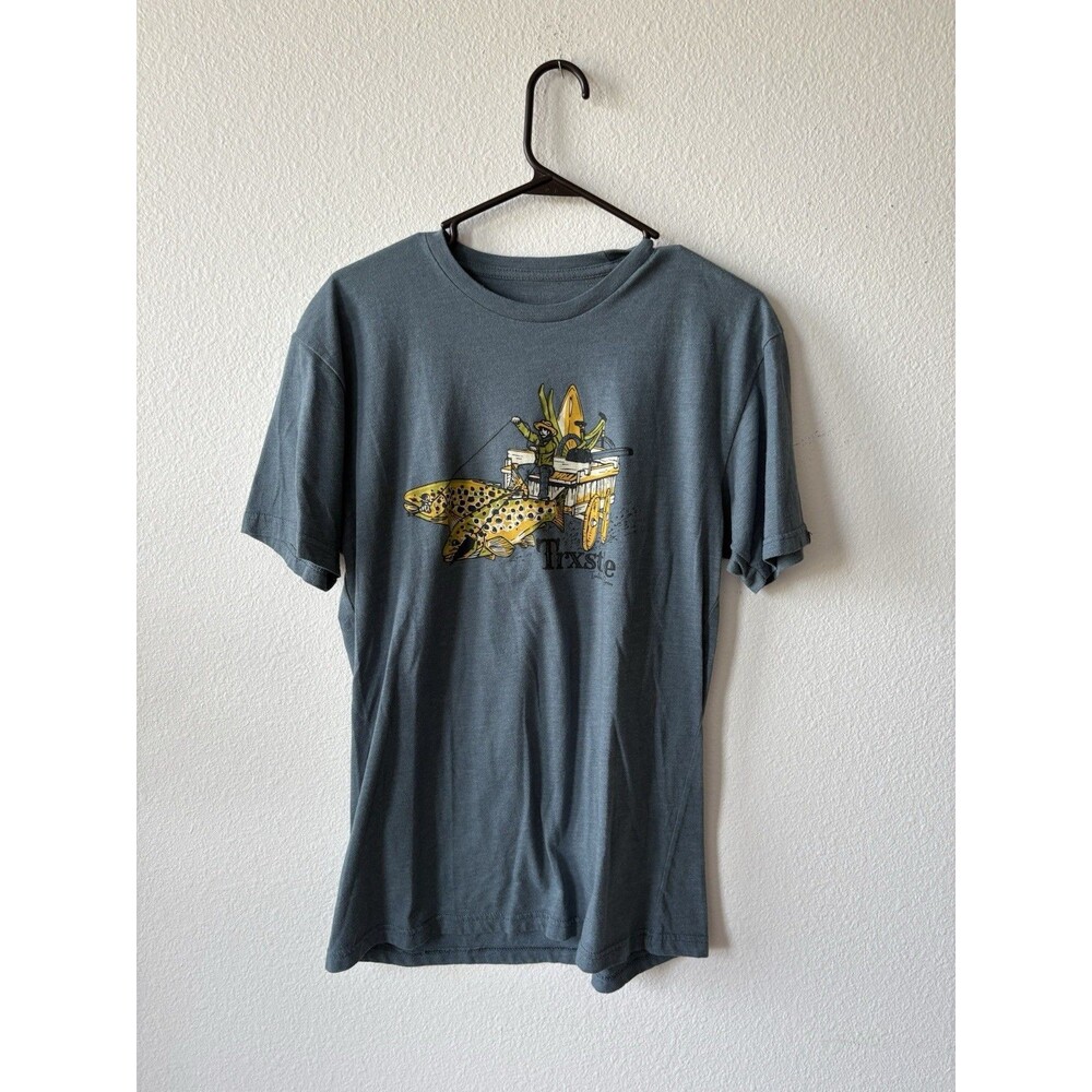Trxstle Men's Short Sleeve Graphic T-Shirt Blue Size Medium